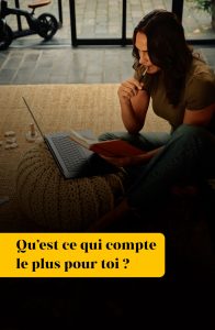 Femme réflléchissant à ce qui compte le plus pour elle