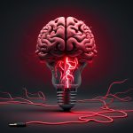 cerveau avec ampoule symbole mémoire et concentration