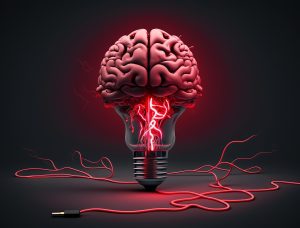 cerveau avec ampoule symbole mémoire et concentration